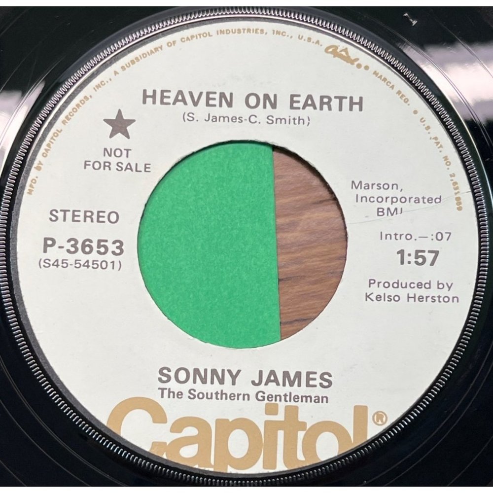 Sonny James Heaven on Earth / She Believes in Me 45 Country Promo WLP Capitol